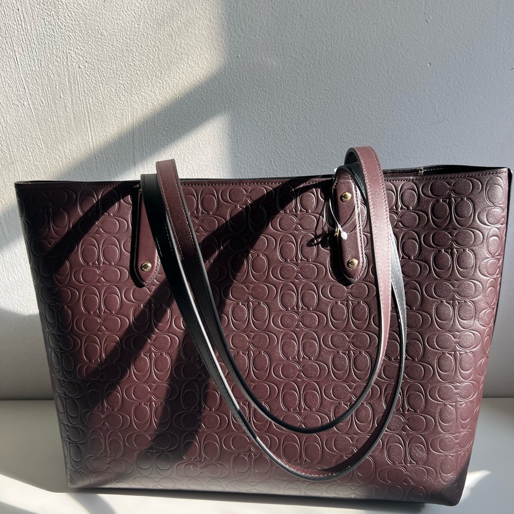 Coach Brown leather medium tote bag